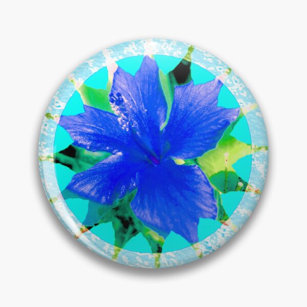 Item preview,  Abstract blue Hibiscus flower with lace pattren by Iritof designed and sold by iritof.