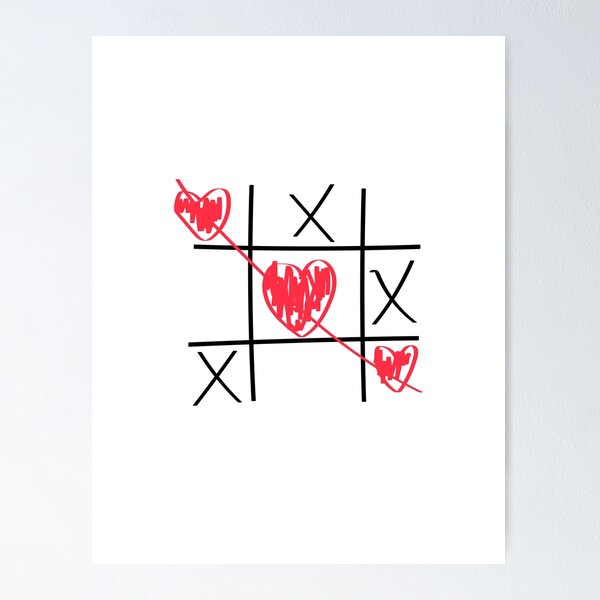 Tic tac toe love personalise poster - TenStickers