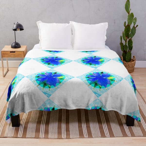 Item preview,  Abstract blue Hibiscus flower with lace pattren by Iritof designed and sold by iritof.