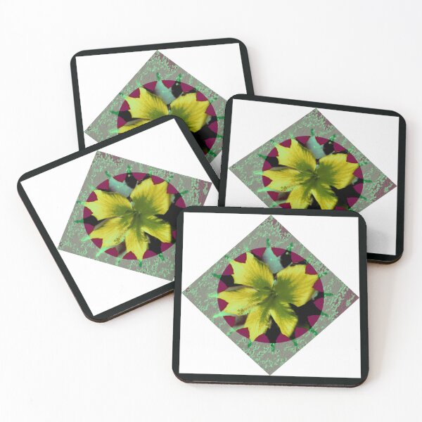 Item preview, Abstract Yellow Hibiscus flower with lace pattren by Iritof designed and sold by iritof.