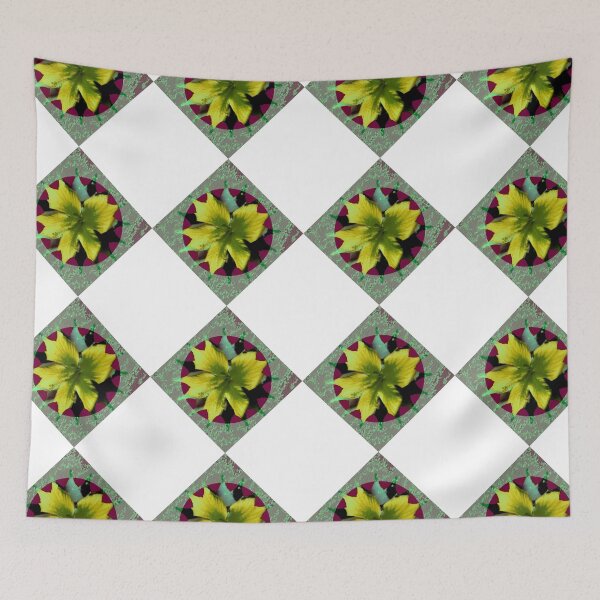 Item preview, Abstract Yellow Hibiscus flower with lace pattren by Iritof designed and sold by iritof.