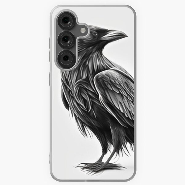 Item preview, Black and white Raven pencil drawing designed and sold by Pencil-Art.