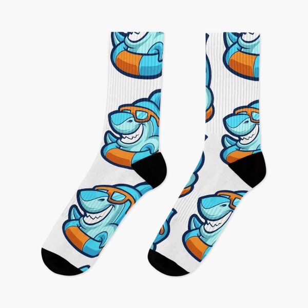 Item preview, Radical Cool Retro Shark Swimming designed and sold by mkzmerch.