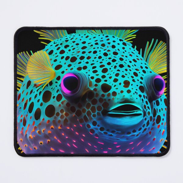 Item preview, Fluorescent Puffer Fish - Under The Sea Neon designed and sold by mcmtdesigns.