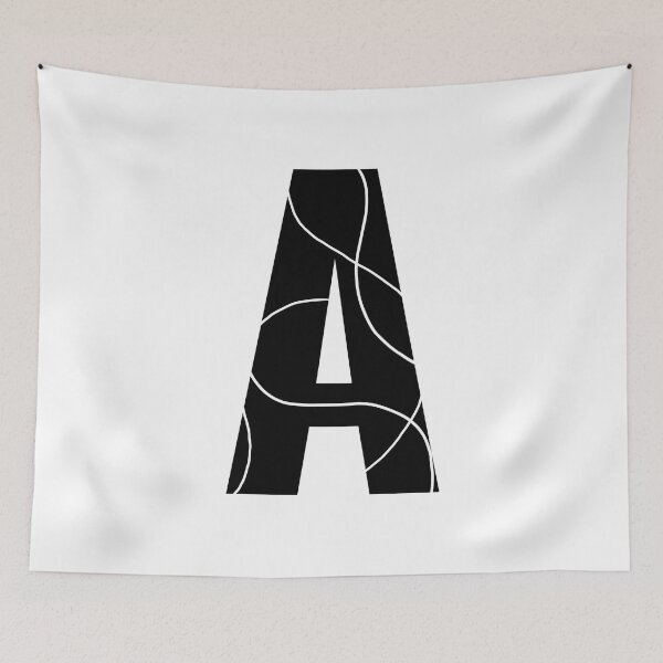 Item preview, A alphabet black color stylish Monogram - letter A / initial A designed and sold by stayartsy07.
