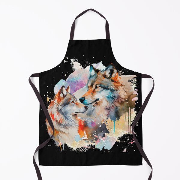 Item preview, Wolf watercolor splash design. Valentines Day Wolves. designed and sold by MamaNeeaDesigns.