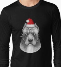 Santa Pitbull Long Sleeve T-Shirt