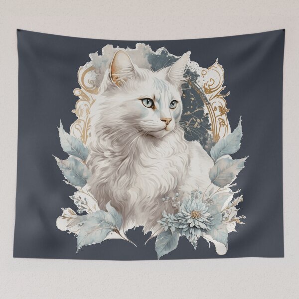 Item preview, Turkish Angora Cat Portrait designed and sold by faithsdesign.