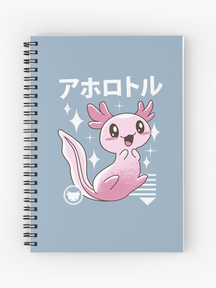 Kawaii Cute Axolotl Strawberry Milk Anime Notebook