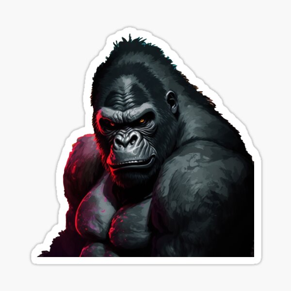 Cute Animals Gorilla Mode Funny Gift Idea' Sticker