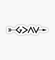 God is Greater Than the Highs and Lows Romans 8:38-39 Sticker