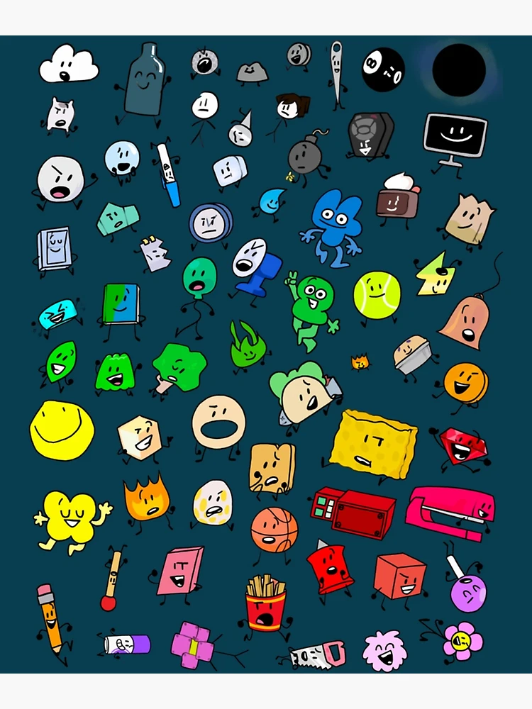 BFDI All Characters (Rainbow) | Art Print