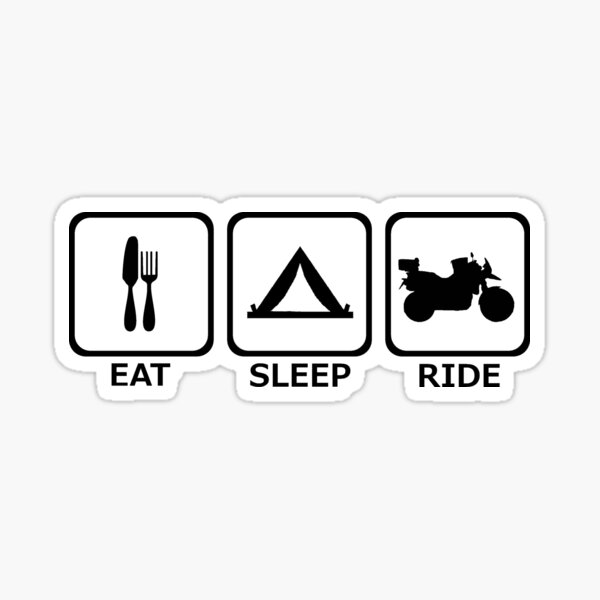 Essen - Schlafen - Reiten - Adventure Rider (schwarz) Sticker