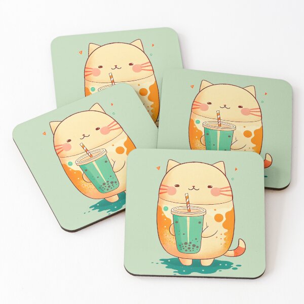 Item preview, Cat Boba Tea Bubble Tea Anime Kawaii designed and sold by JOLI Design.