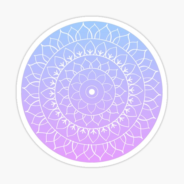 Vista previa del artículo con la obra «Mandala blanco, rosa, morado y azul», diseñado y vendido por emmyschildt.