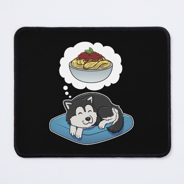 Item preview, Alaskan Malamute dreaming about Spaghetti Bolognese designed and sold by DoggieDelights.