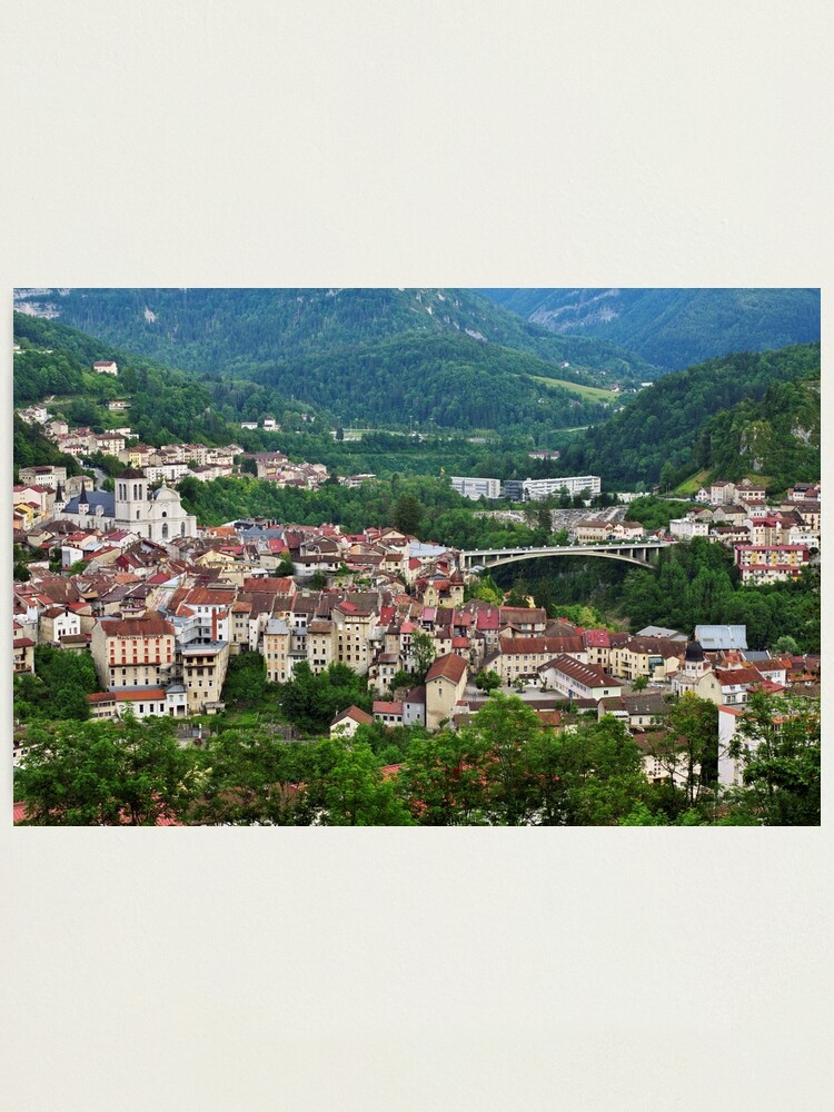 Alternate view of Saint Claude city in Jura mountains Photographic Print