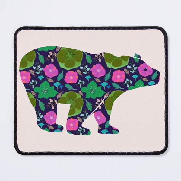 Item preview, Patterned bear pink floral Mama bear designed and sold by ahahdodo.