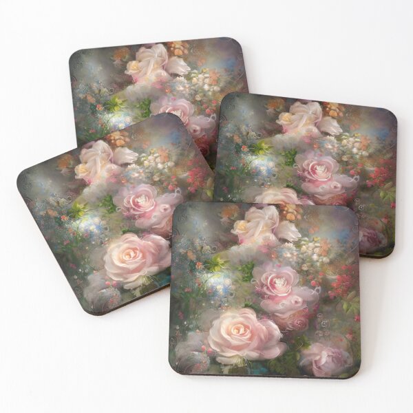 Item preview, Roses Vintage Soft Pink Painted In Watercolor Botanical Midnight Garden Flowers designed and sold by IZiets.