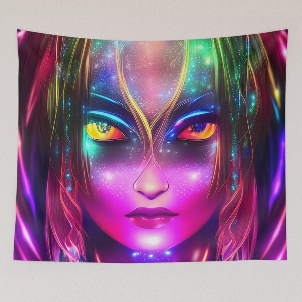 Item preview, Psychedelic Space Avatar Girl - Hologram Style designed and sold by Dalive.