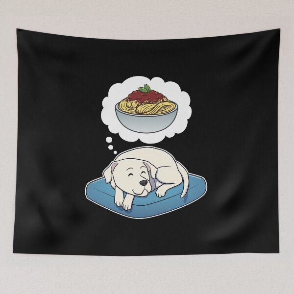 Item preview, Dogo Argentino dreaming about Spaghetti Bolognese designed and sold by DoggieDelights.