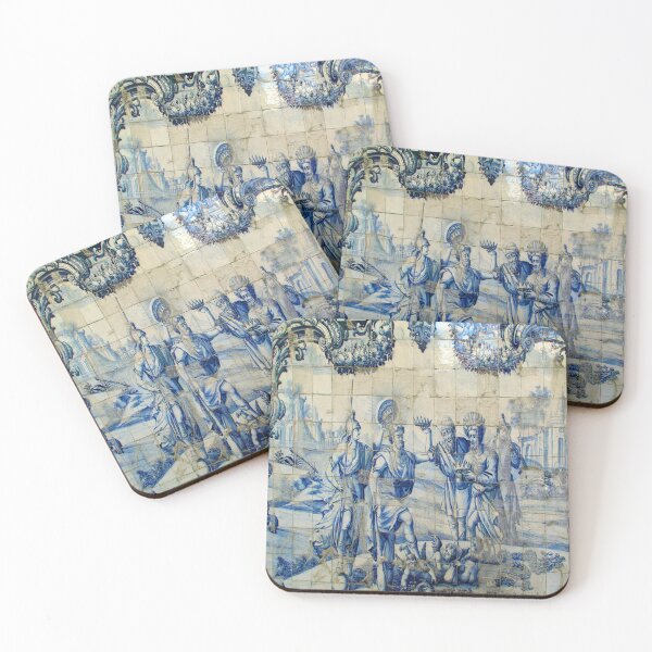 Item preview, Vintage Blue Azulejo Portuguese Tiles,Mosaic, Portuguese ceramic tiles, Portuguese wall tiles, designed and sold by Tamas Das.