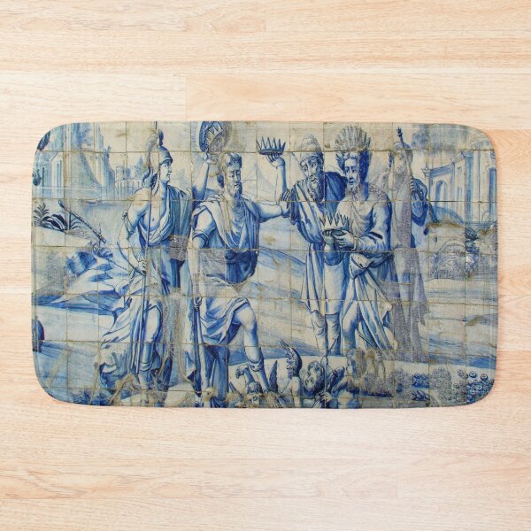 Item preview, Vintage Blue Azulejo Portuguese Tiles,Mosaic, Portuguese ceramic tiles, Portuguese wall tiles, designed and sold by Tamas Das.