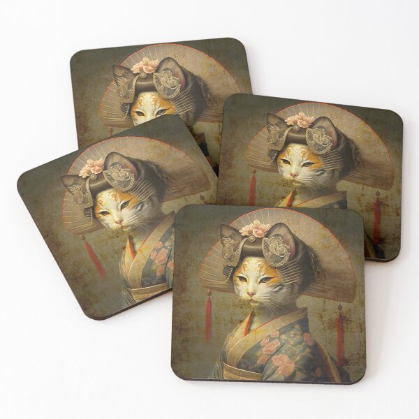 Item preview, Geisha cat designed and sold by CatCoconut-Art.