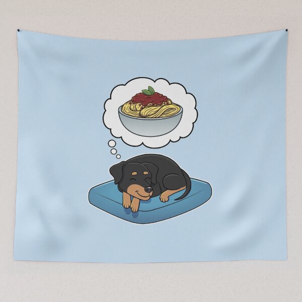 Artikelvorschau, Miniature Pinscher dreaming about Spaghetti Bolognese entworfen und verkauft von DoggieDelights.
