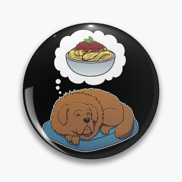 Item preview, Tibetan Mastiff dreaming about Spaghetti Bolognese designed and sold by DoggieDelights.