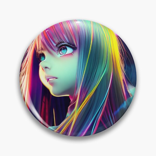 Item preview, Anime Girl Portrait - Hologram Style designed and sold by Dalive.