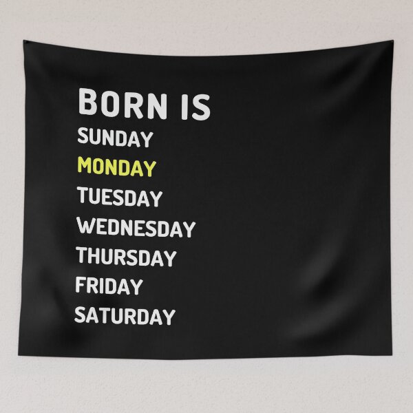 Item preview, Born is monday white designed and sold by Micapox.