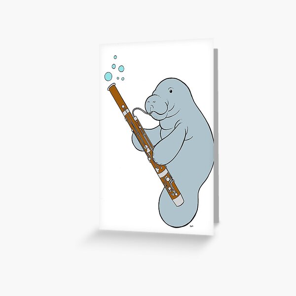The Bassoon Manatee Greeting Card
