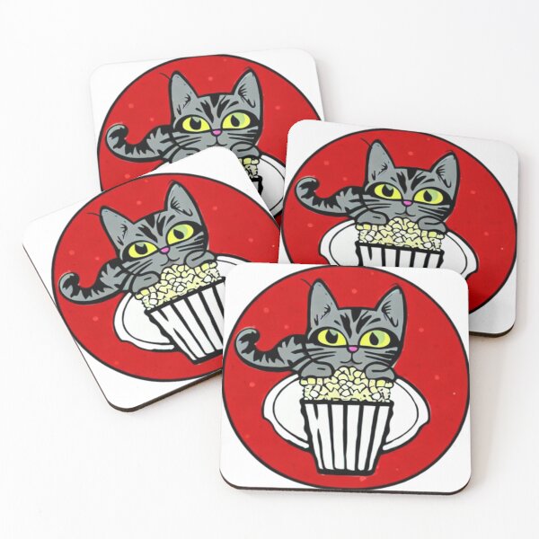 Artikelvorschau, Katze frisst Popcorn 02 entworfen und verkauft von CheeseBlueprint.