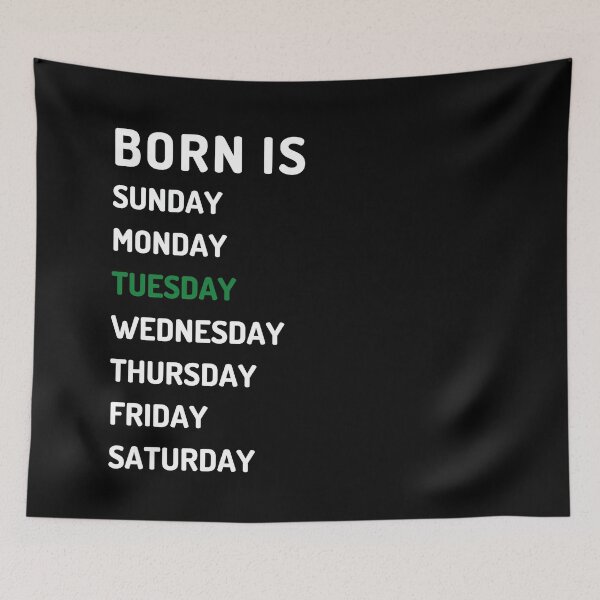 Item preview, born is tuesday white designed and sold by Micapox.