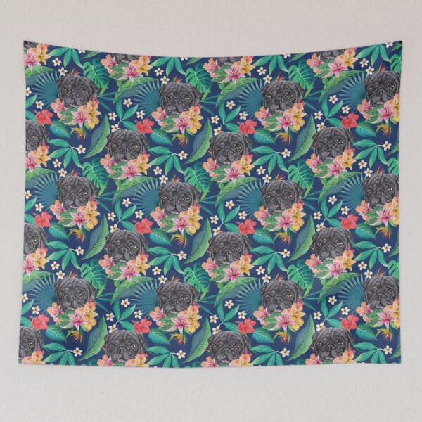 Item preview, Tropical Black Pug 3 designed and sold by lulupetart.