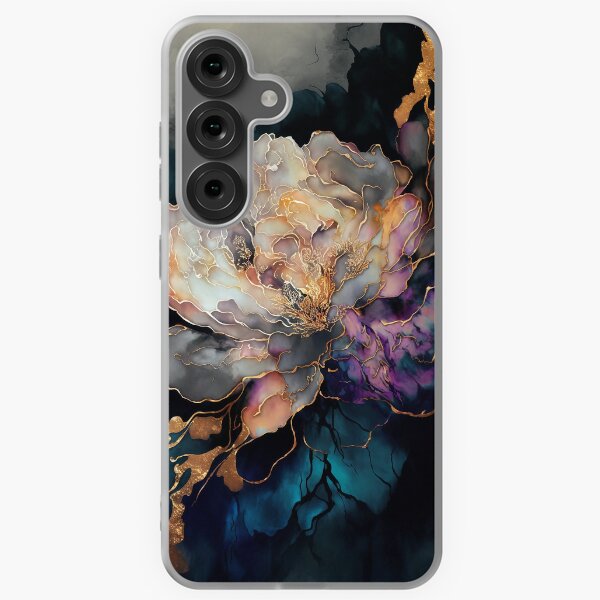 Item preview, Golden Peony - Abstract Alcohol Ink Resin Art designed and sold by inkvestor.