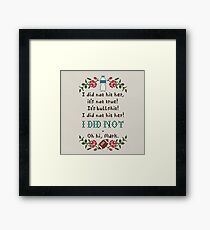 I Did Not Hit Her Framed Print