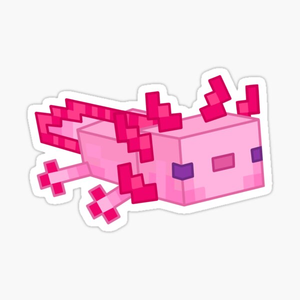 Vista previa del artículo con la obra «Ajolote rosa de Minecraft», diseñado y vendido por Splash-of-Ink.