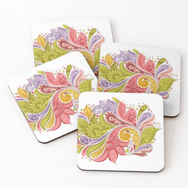 Item preview, Paisley Garden Indian Style Print on White designed and sold by lissantee.