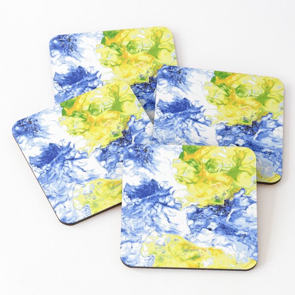 Item preview, Abstract blue lemon confetti - mondern art designed and sold by dorindetolle.