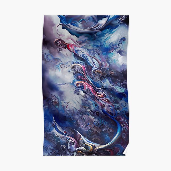 Drifting Angels #1 Art Print, Digital Abstract Art Poster