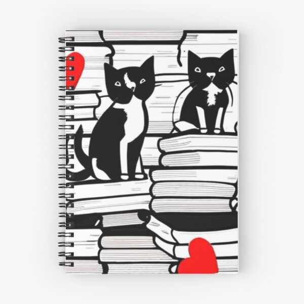 Item preview, Valentine's Day -  Two cute cats with books designed and sold by IviBlack.