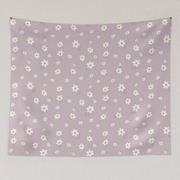 Item preview, DITSY PRAIRIE VINTAGE RETRO FLORALS AND FLOWERS LILAC MAUVE WHITE GREEN designed and sold by blomastudios.