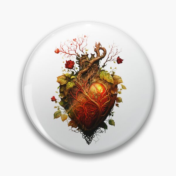 Item preview, Beautiful leafy steampunk anatomical heart designed and sold by Jarmo Piironen.