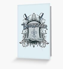 Official Burketeer Logo Badge Blue Greeting Card