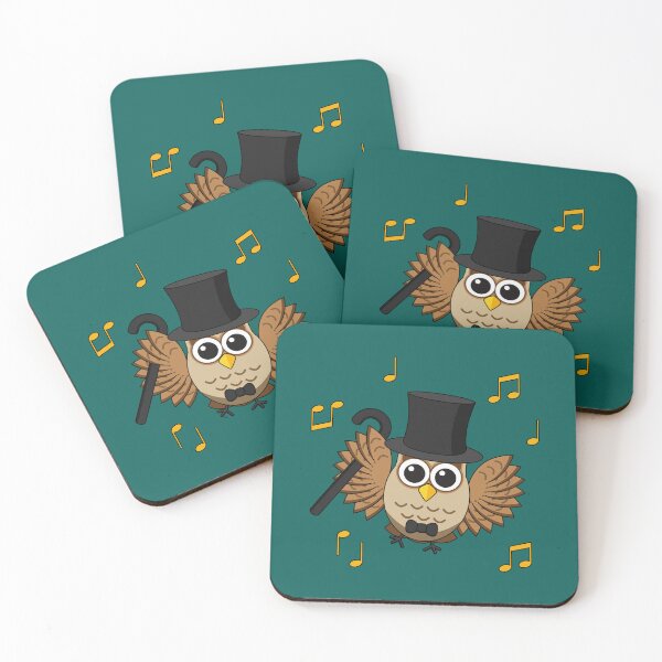 Item preview, Cute Dancing Owl with Music Notes Cartoon w/ BG designed and sold by BirdAtWork.