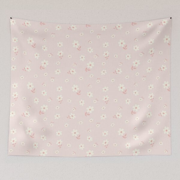 Item preview, DITSY PRAIRIE VINTAGE RETRO FLORALS AND FLOWERS PASTEL PINK AESTHETIC CREAM SOFT PINK designed and sold by blomastudios.
