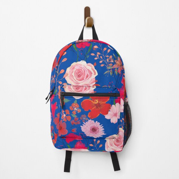 Item preview, Red and Pink Watercolour Flowers On Blue designed and sold by RiadMannan.