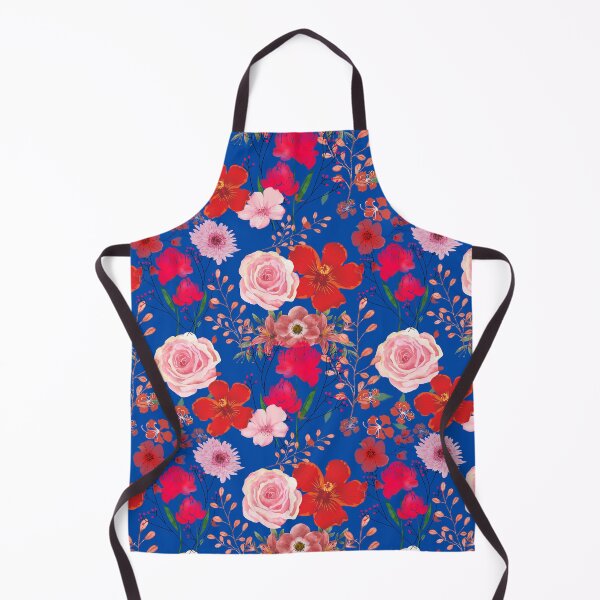 Item preview, Red and Pink Watercolour Flowers On Blue designed and sold by RiadMannan.